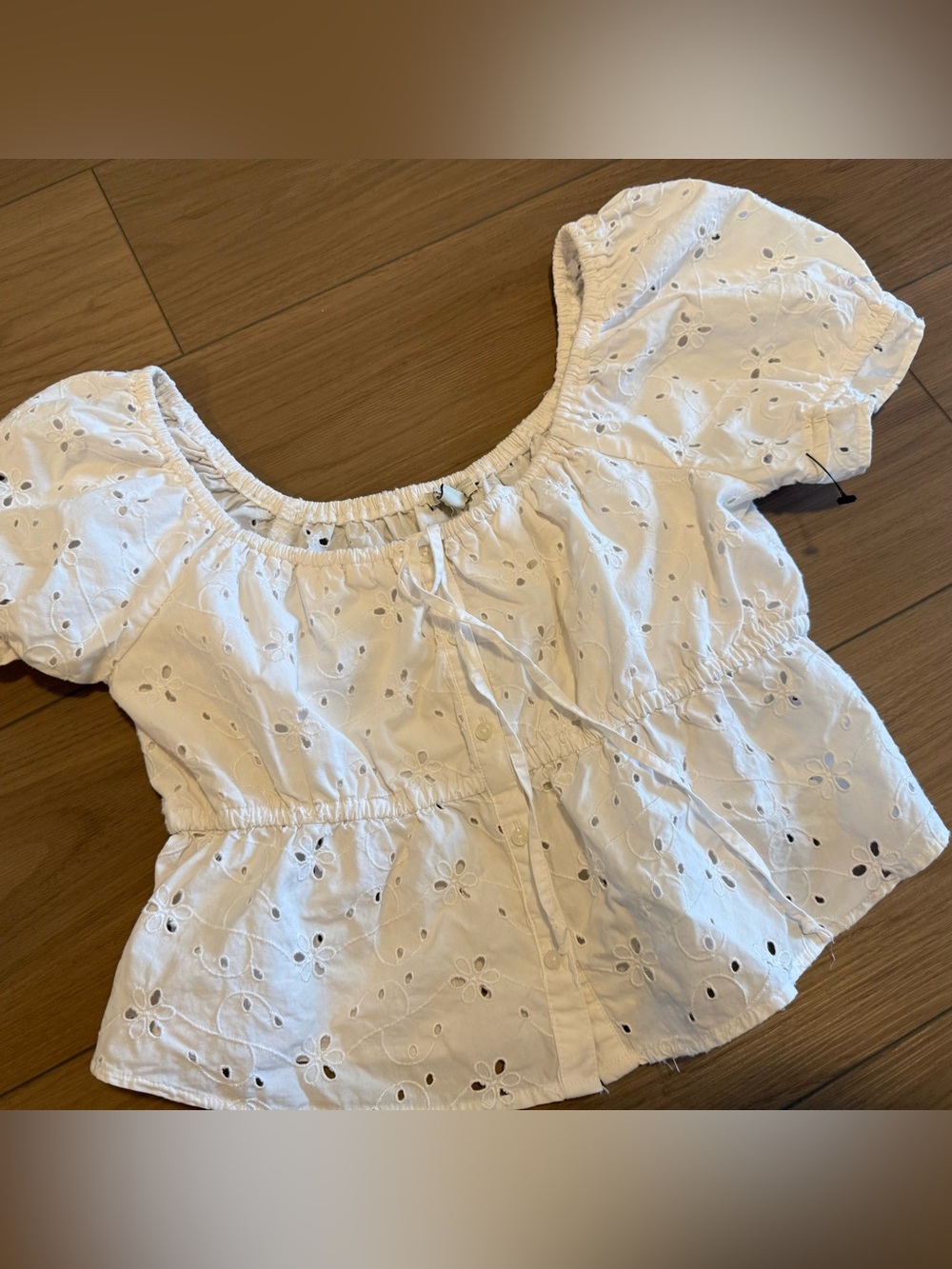 American Eagle Eyelet Peasant Top